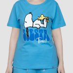 تیشرت زنانه چاپدار اسنوپی خسته