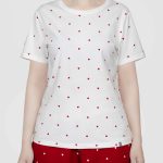 تیشرت زنانه چاپدار قلب قرمز