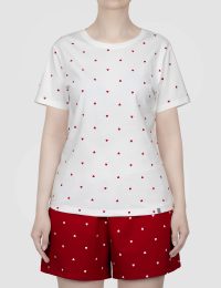 شورتک زنانه چاپدار قلب قرمز - تصویر 3