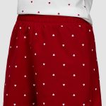 شورتک زنانه چاپدار قلب قرمز